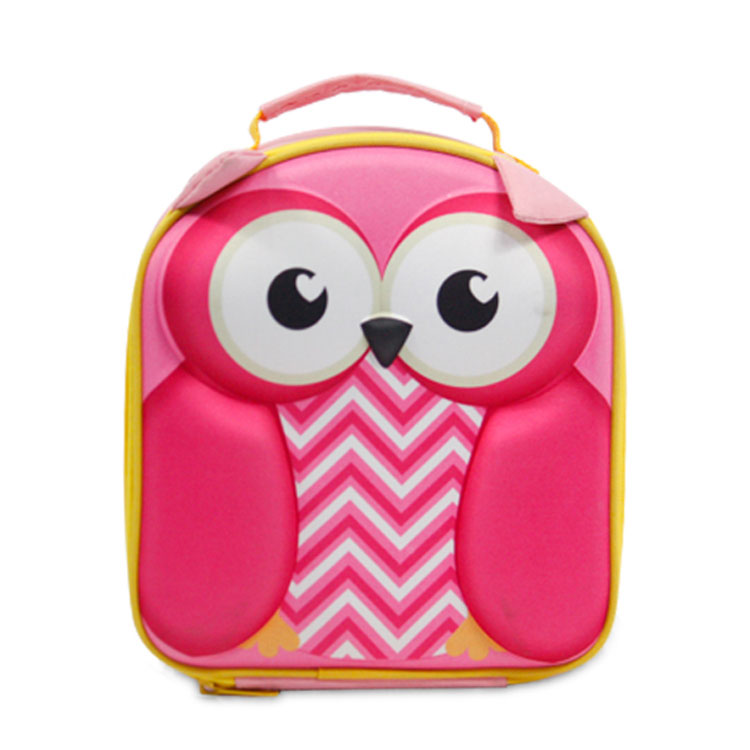 Pink owl lunch bag